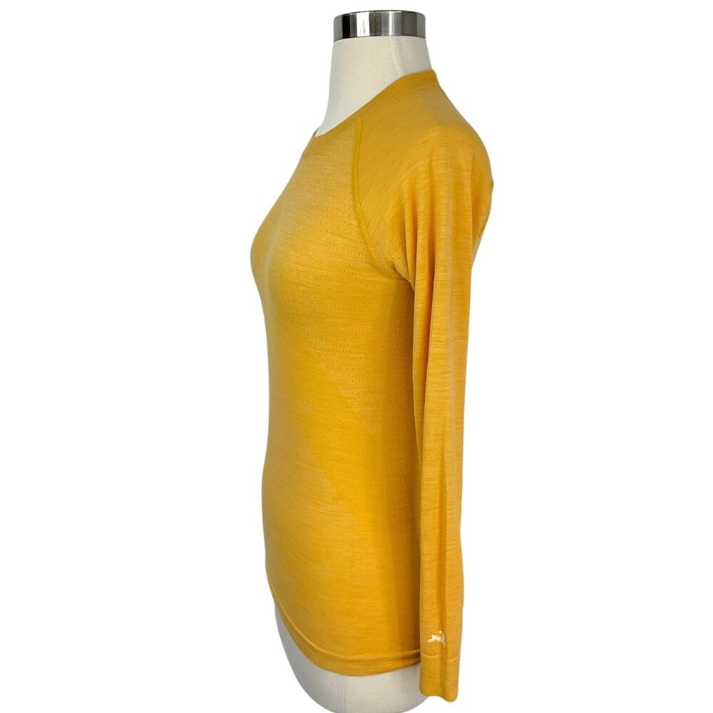 Tracksmith Brighton Long Sleeve Top Merino Wool Womens XS Yellow Thermal - Picture 3 of 12